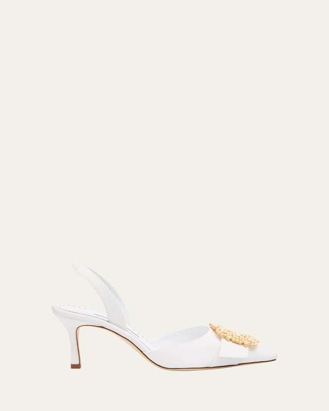 Gibsli Silk Buckle Slingback Pumps